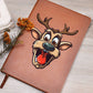 Funny Reindeer Face 15 - Vegan Leather Journal