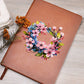 Floral Flower Wreath 152 - Vegan Leather Journal