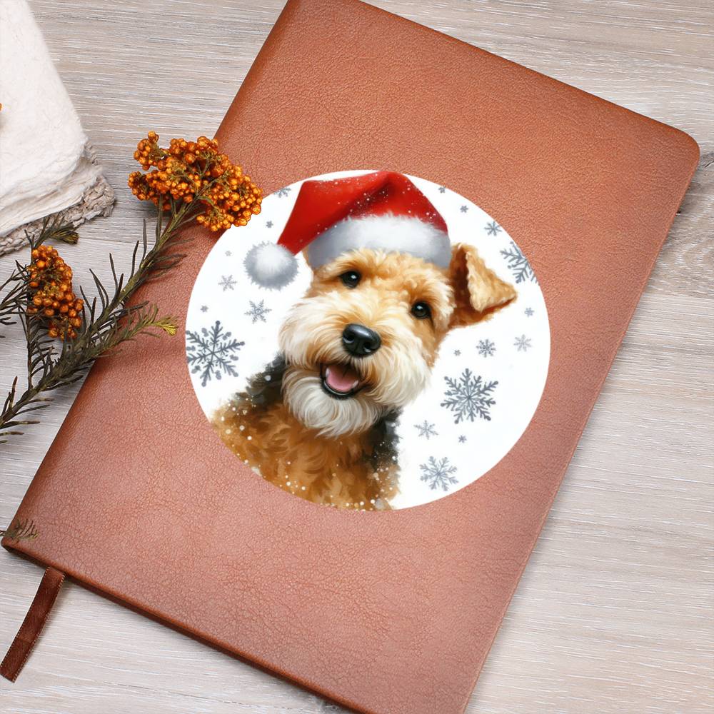 Christmas Dog - Lakeland Terrier - Vegan Leather Journal