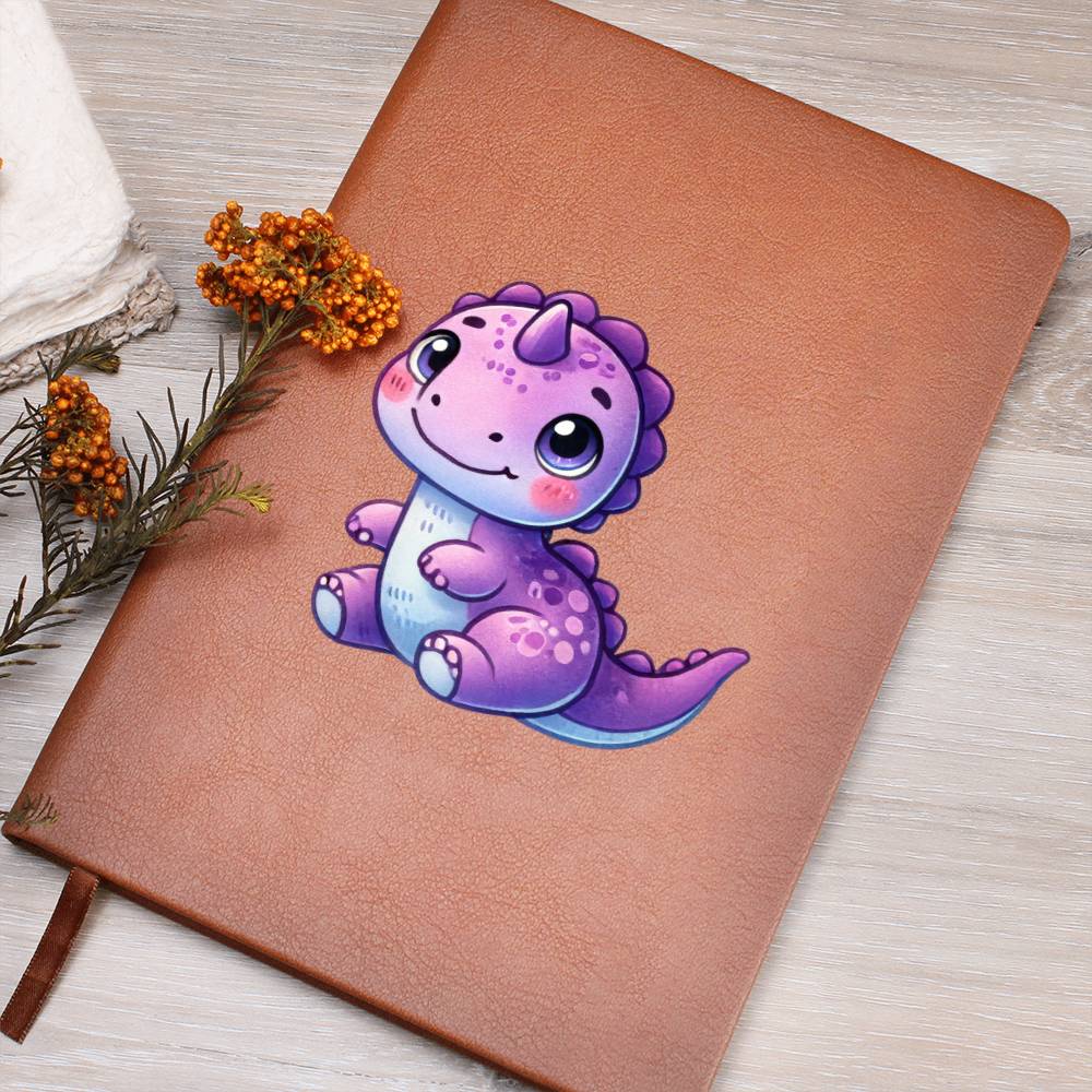 Colorful Baby Dinosaur 069 - Vegan Leather Journal