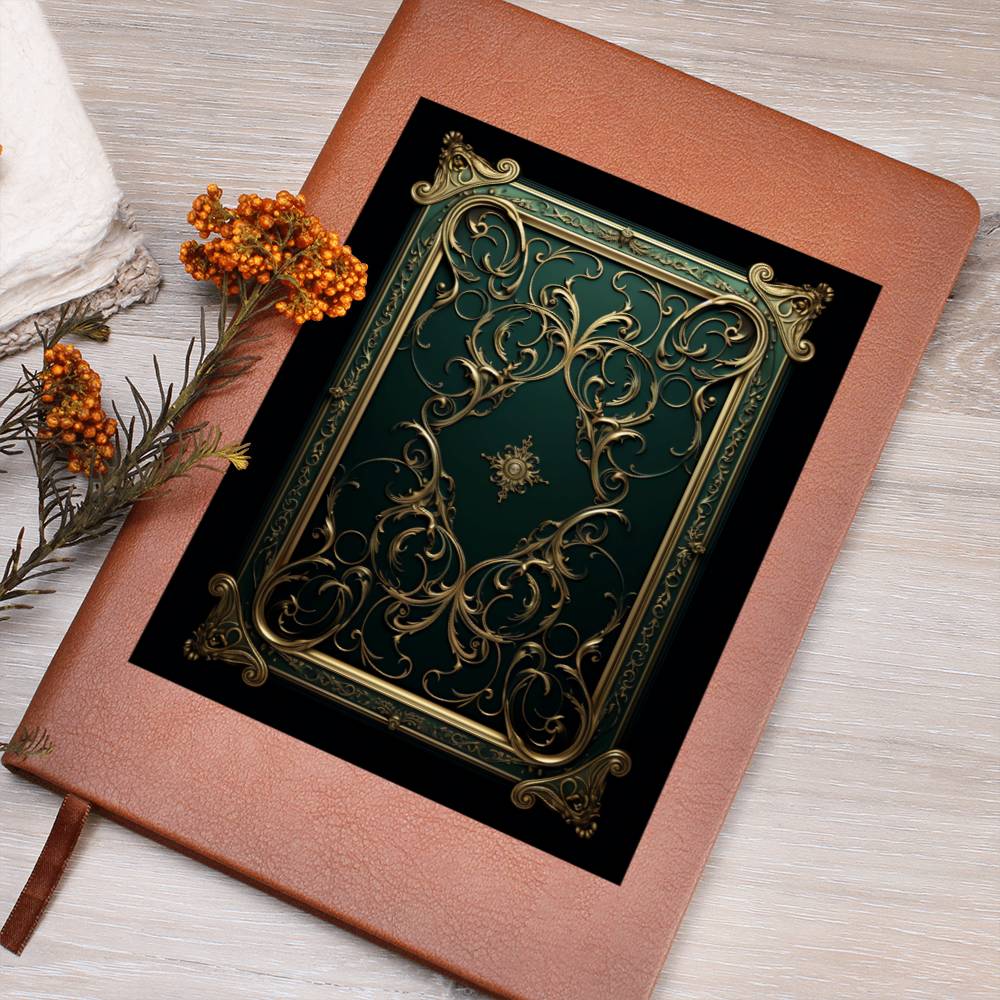 Ornate Gold Cover 045 - Vegan Leather Journal