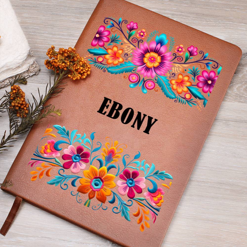 Ebony (Mexican Flowers 1) - Vegan Leather Journal