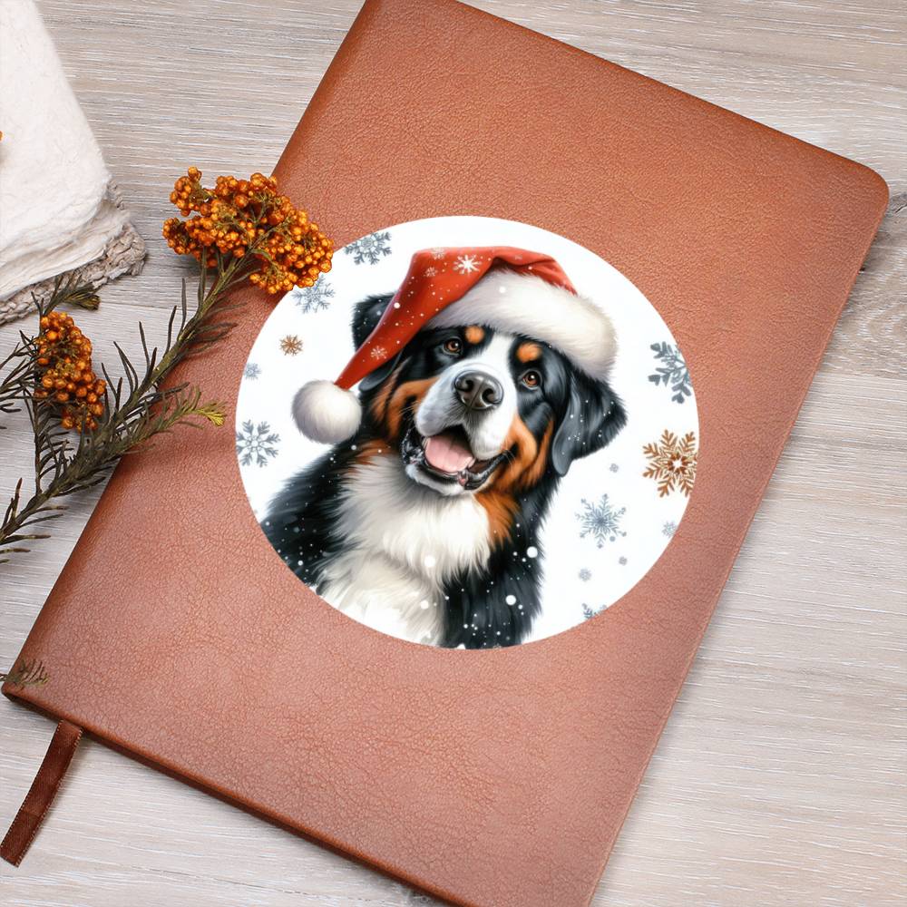 Christmas Dog - Greater Swiss Mountain  - Vegan Leather Journal