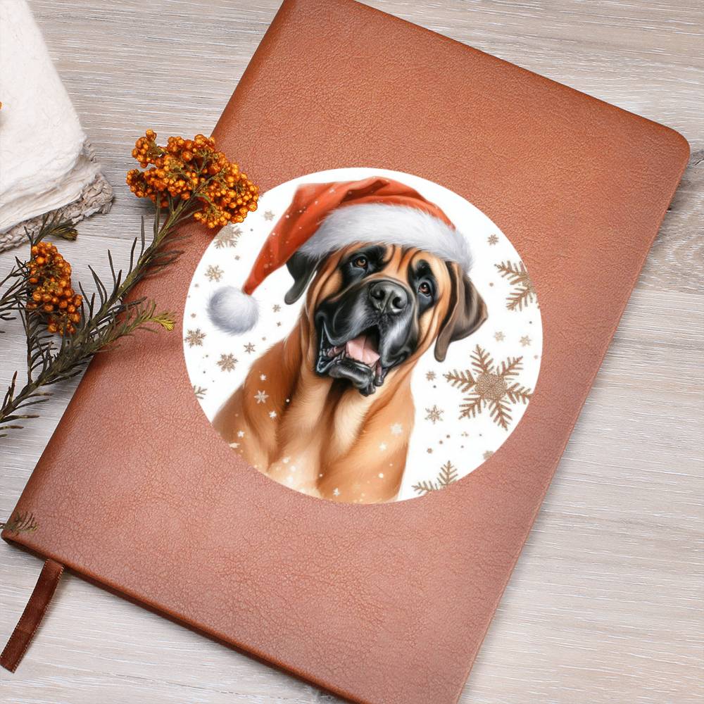 Christmas Dog - Boerboel - Vegan Leather Journal