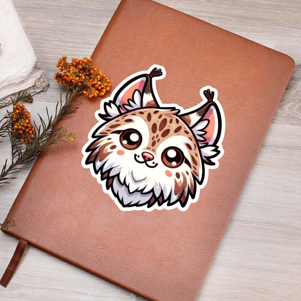 Cute Lynx sticker 89 - Vegan Leather Journal