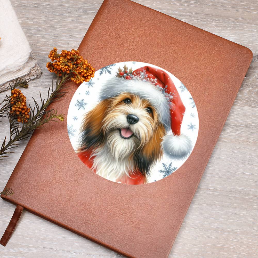 Christmas Dog - Petit Basset Griffon Vendeen - Vegan Leather Journal