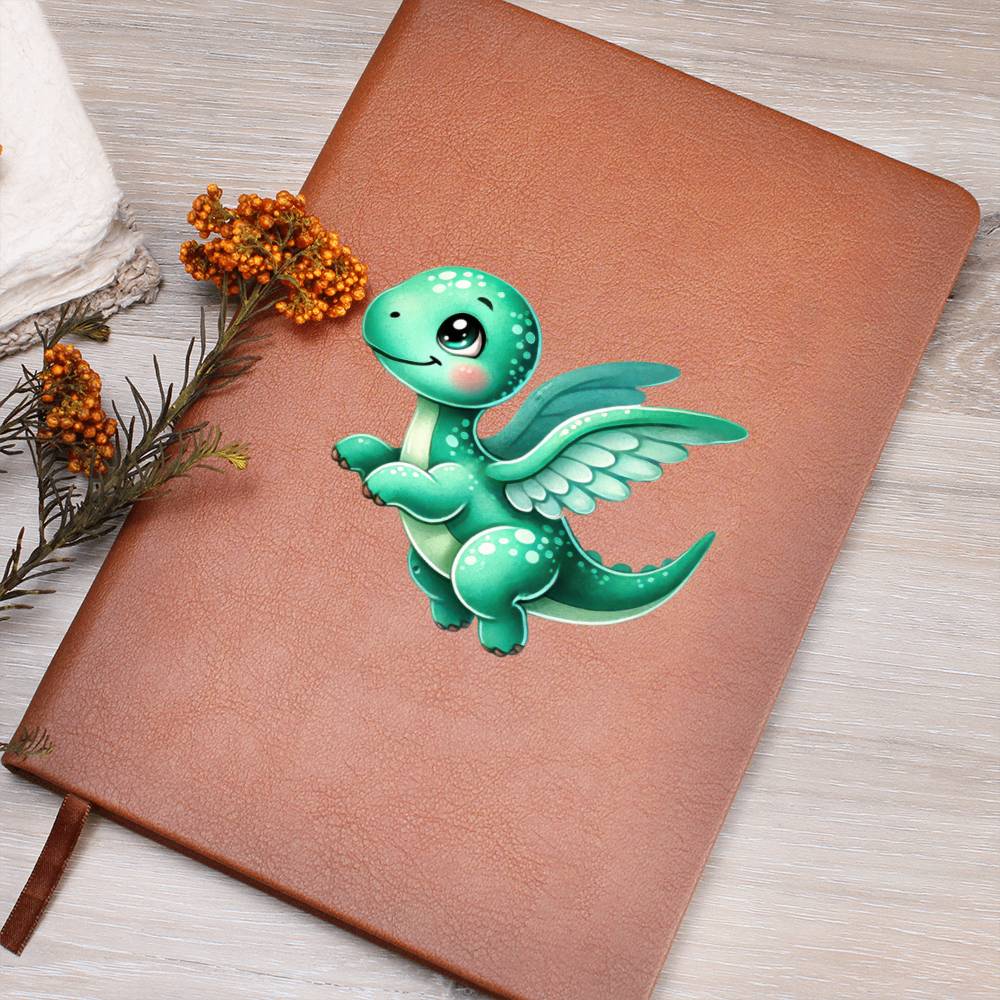 Colorful Baby Dinosaur 015 - Vegan Leather Journal