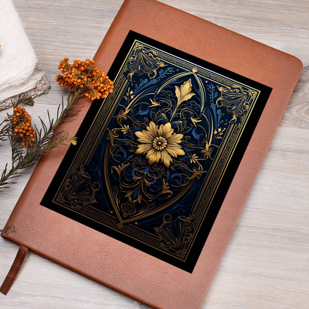 Ornate Gold Cover 001 - Vegan Leather Journal