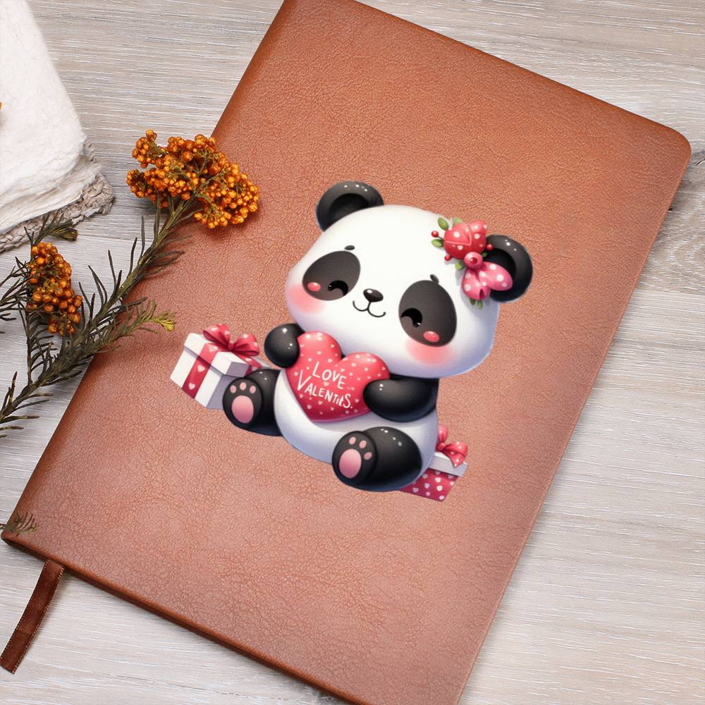 Valentine's Day Panda 014 - Vegan Leather Journal