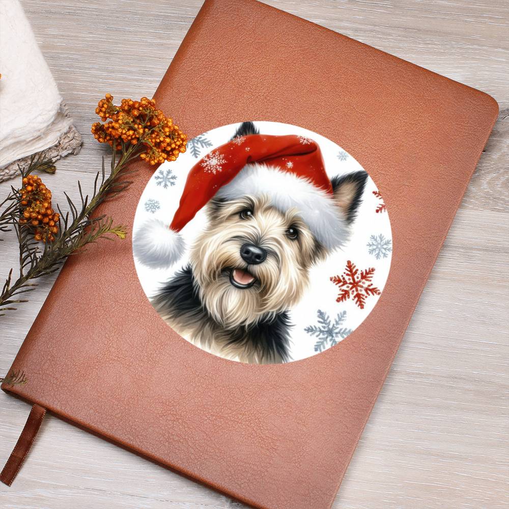 Christmas Dog - Scottish Terrier - Vegan Leather Journal