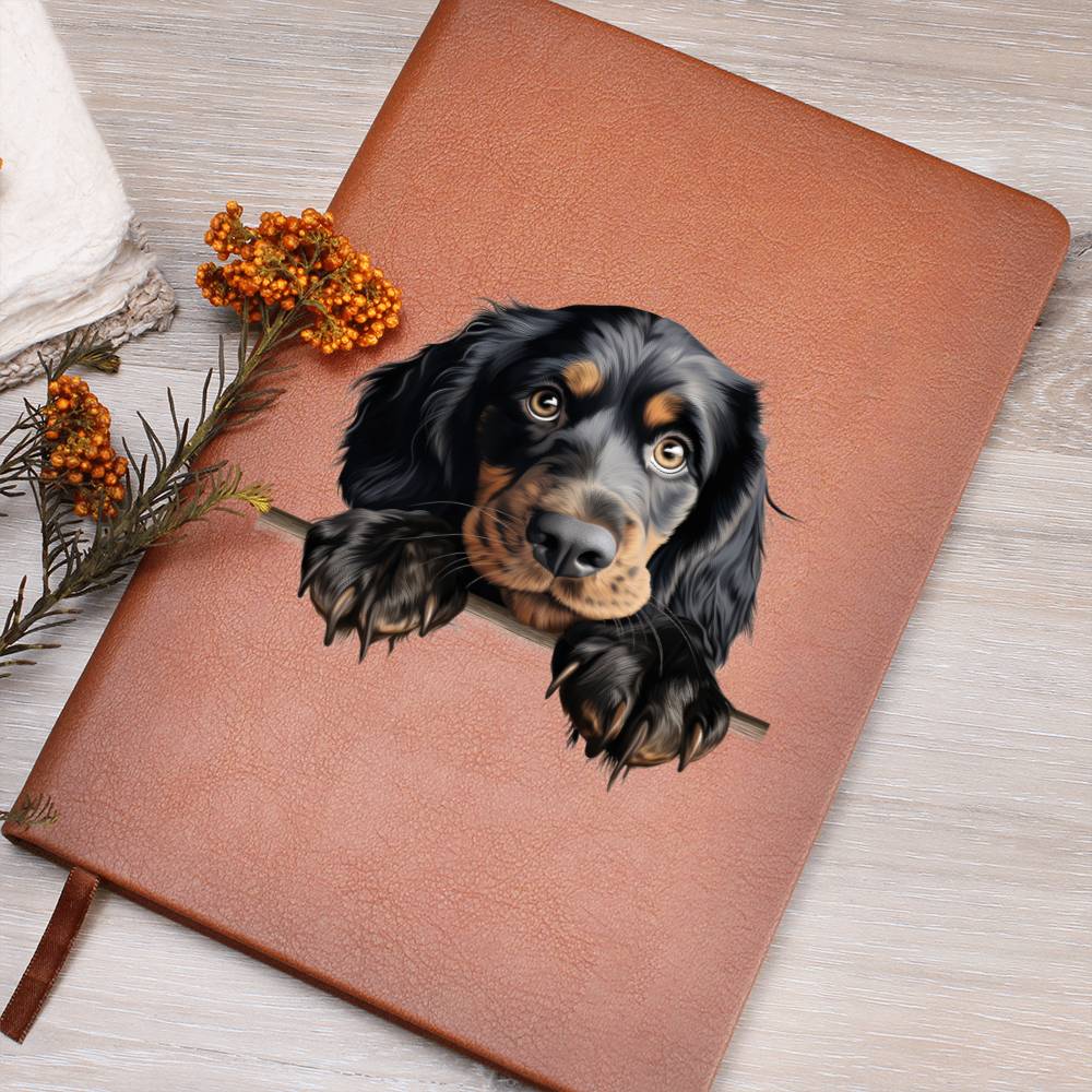 Gordon Setter Peeking - Vegan Leather Journal