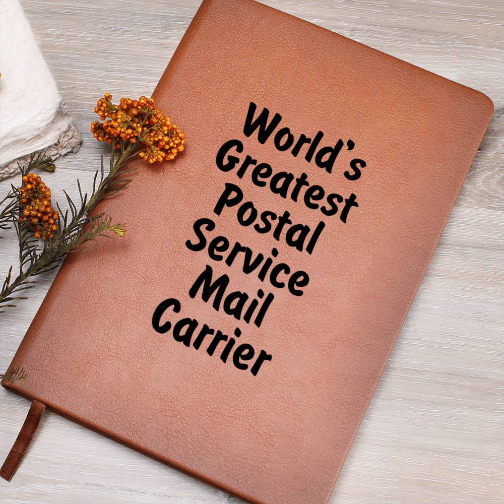 World's Greatest Postal Service Mail Carrier v1 - Vegan Leather Journal