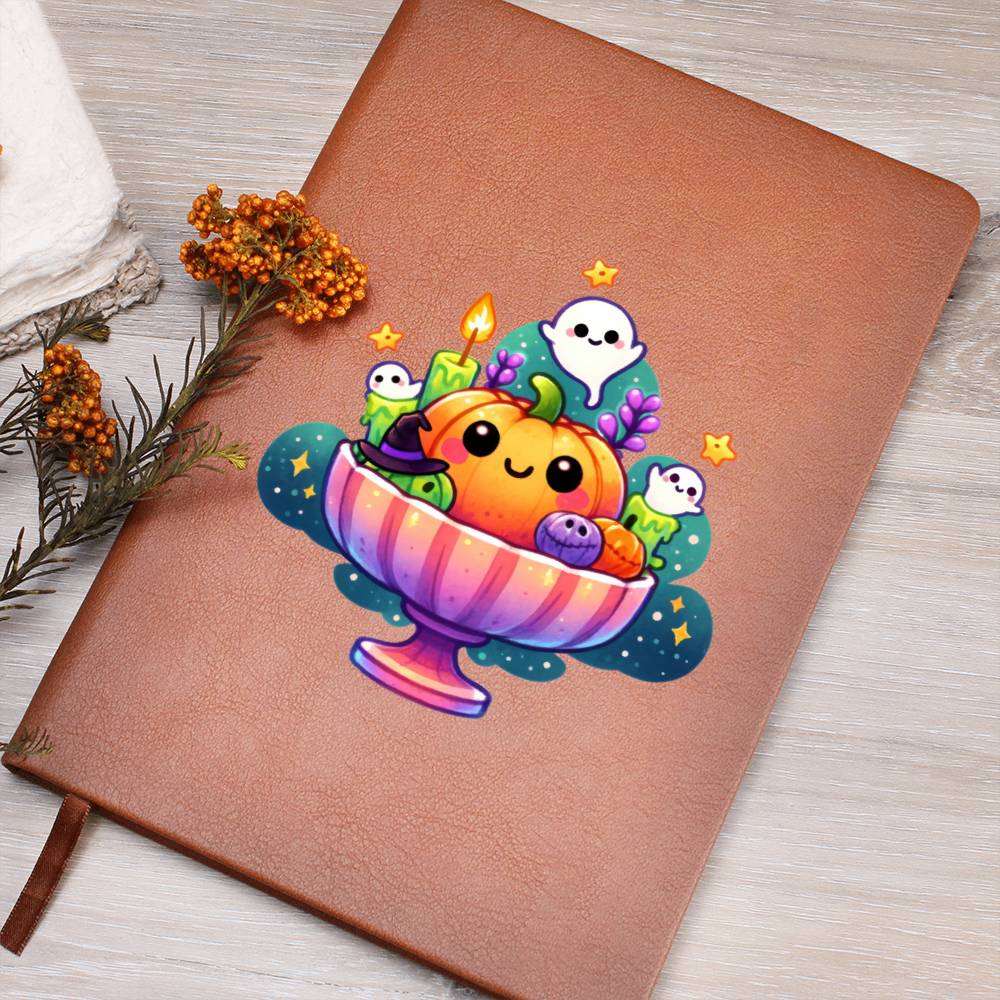 Cute Halloween Sticker 105 - Vegan Leather Journal