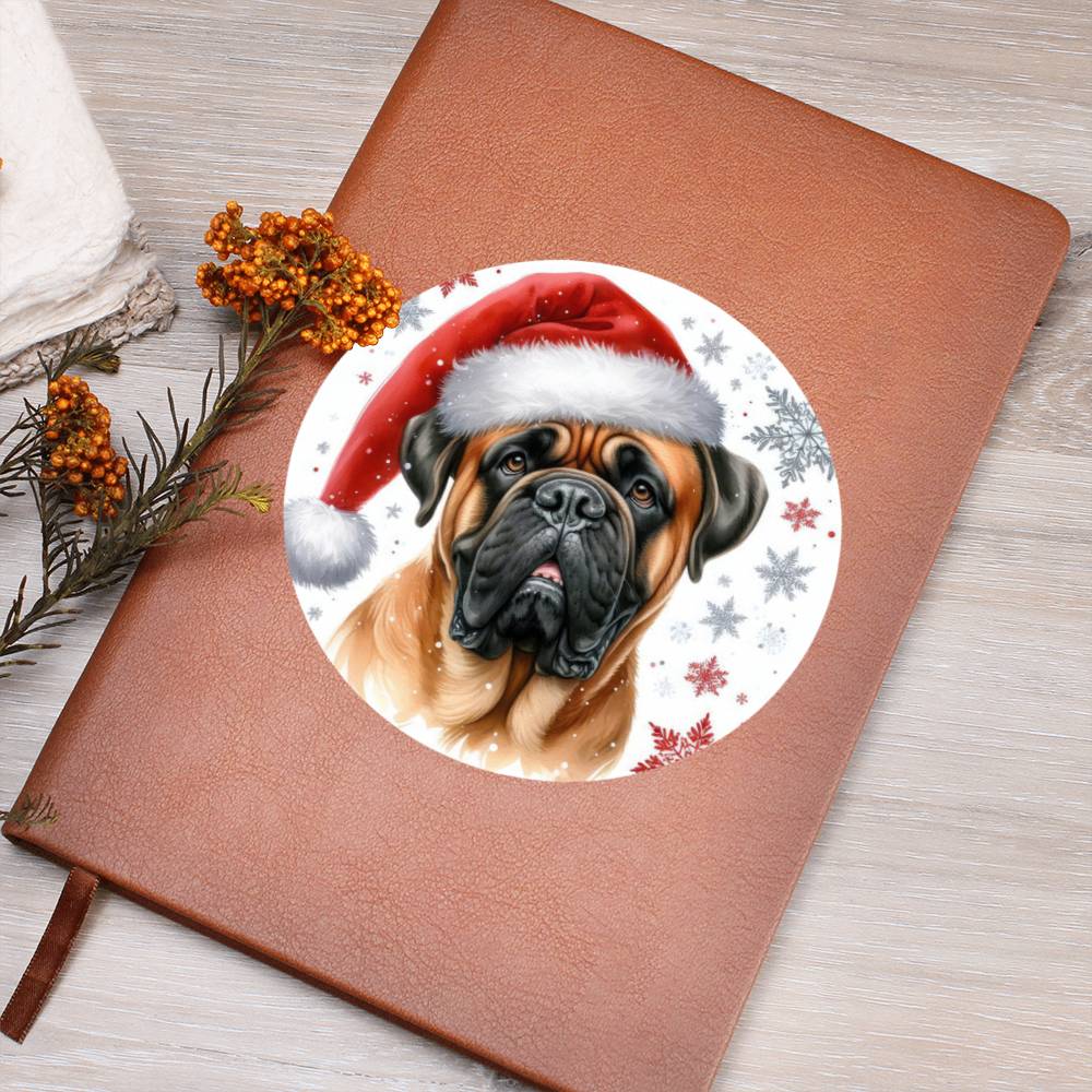 Christmas Dog - Bullmastiff - Vegan Leather Journal