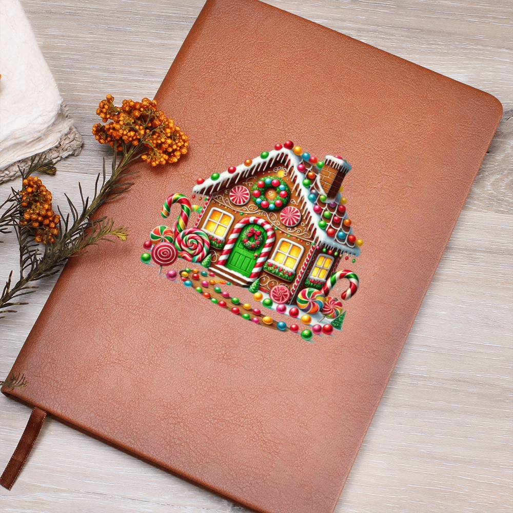 Christmas Gingerbread House 008 - Vegan Leather Journal