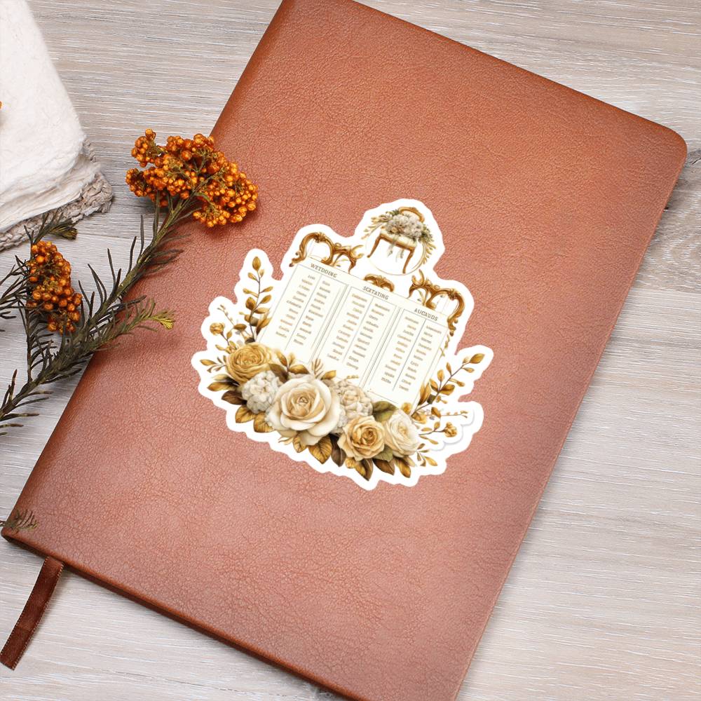 Luxury Wedding Decor Sticker 022 - Vegan Leather Journal