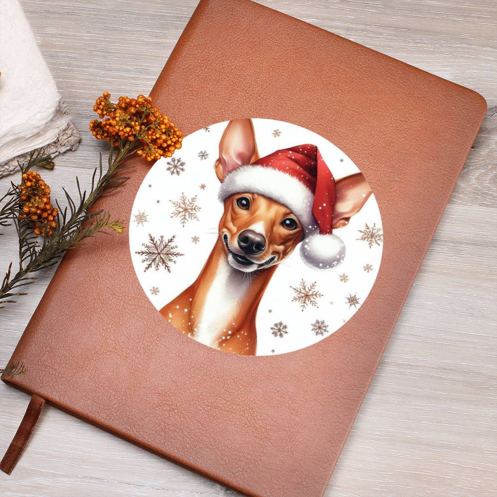 Christmas Dog - Cirneco dell’Etna - Vegan Leather Journal