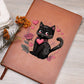 Valentine's Day Black Cat 036 - Vegan Leather Journal