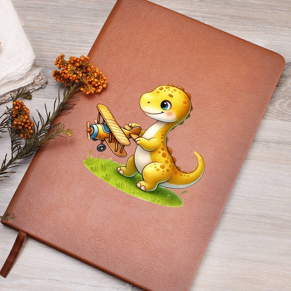 Colorful Baby Dinosaur 057 - Vegan Leather Journal