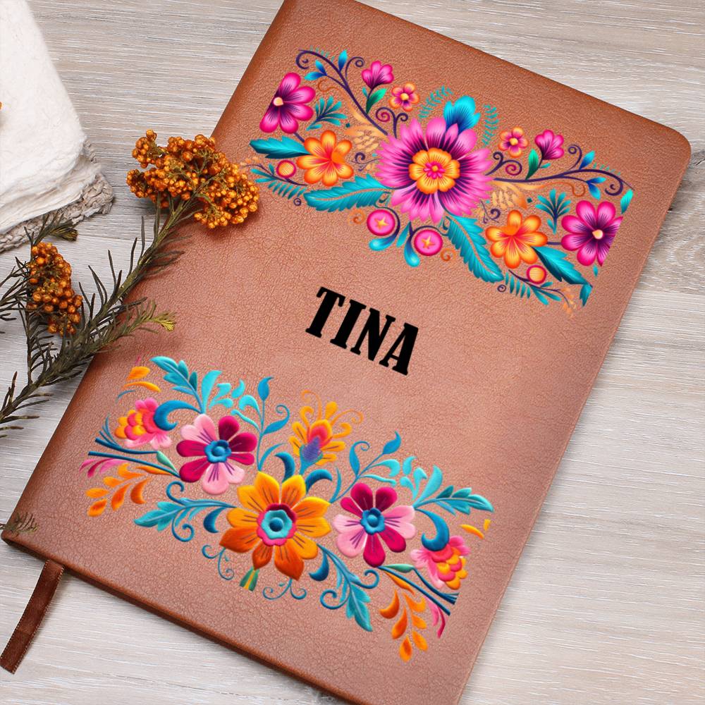 Tina (Mexican Flowers 1) - Vegan Leather Journal