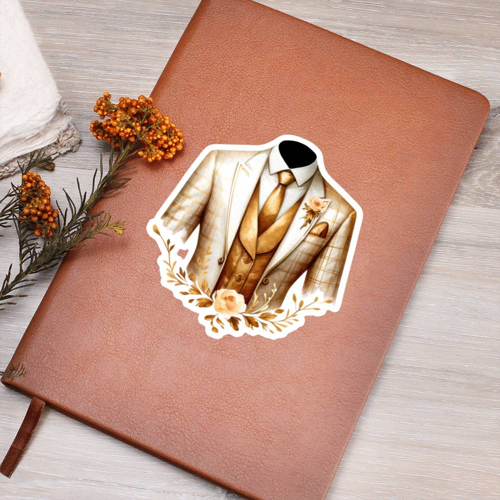 Luxury Wedding Decor Sticker 005 - Vegan Leather Journal