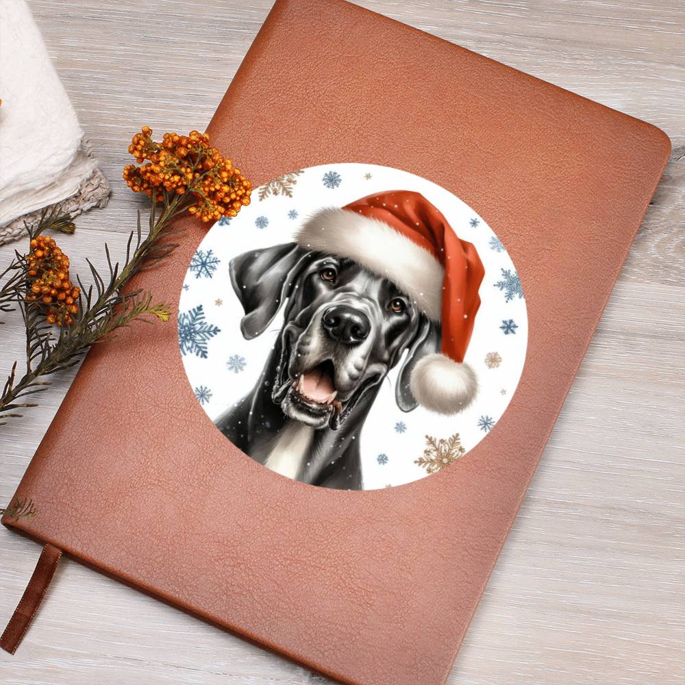 Christmas Dog - Great Dane - Vegan Leather Journal