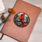 Christmas Red Cardinal Stained Glass Design 035 - Vegan Leather Journal