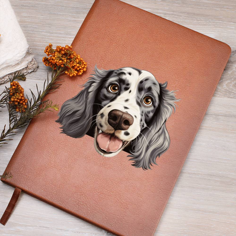 English Setter Peeking - Vegan Leather Journal