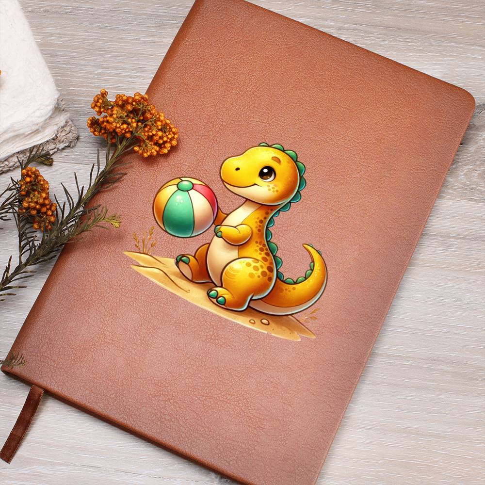 Colorful Baby Dinosaur 032 - Vegan Leather Journal