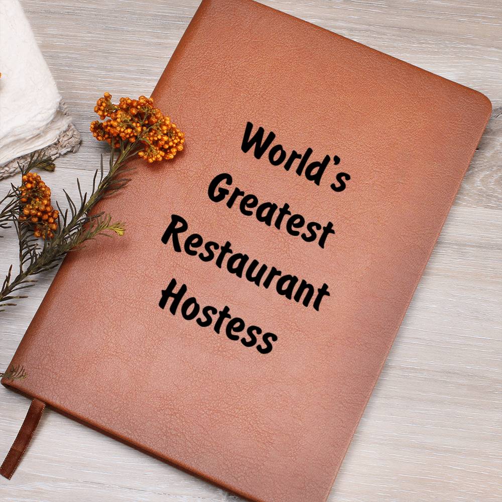World's Greatest Restaurant Hostess v1 - Vegan Leather Journal