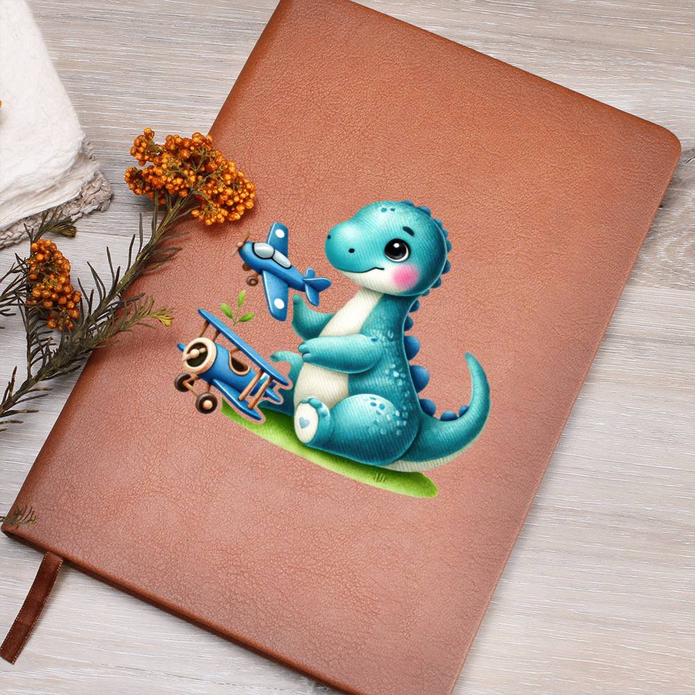 Colorful Baby Dinosaur 070 - Vegan Leather Journal