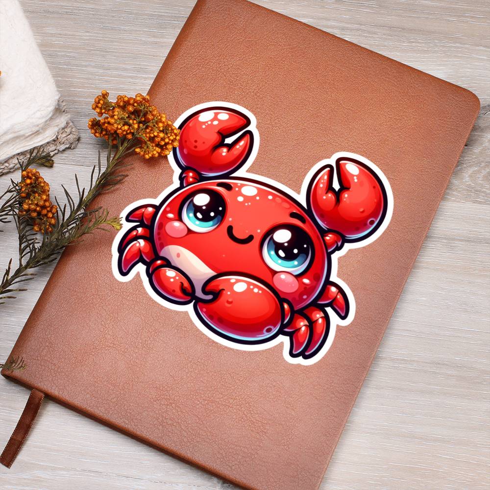 Cute Crab sticker 33 - Vegan Leather Journal