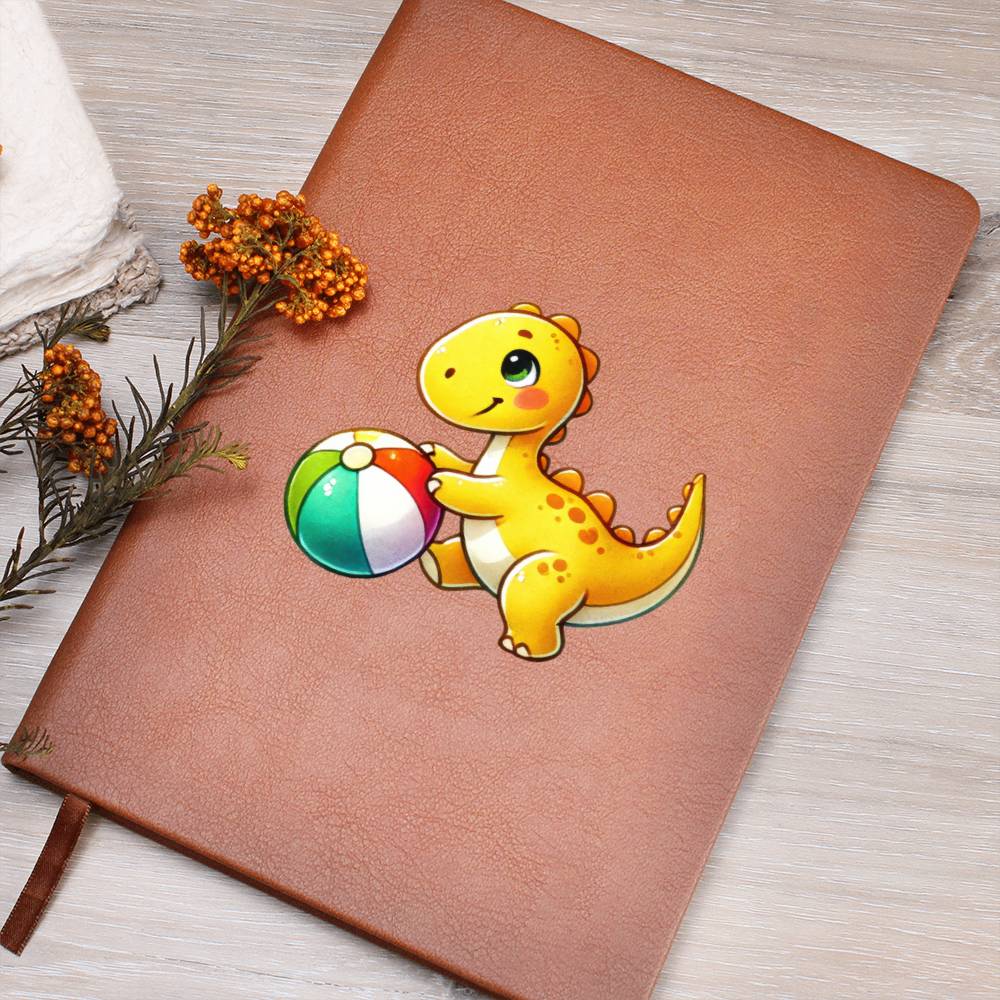 Colorful Baby Dinosaur 081 - Vegan Leather Journal