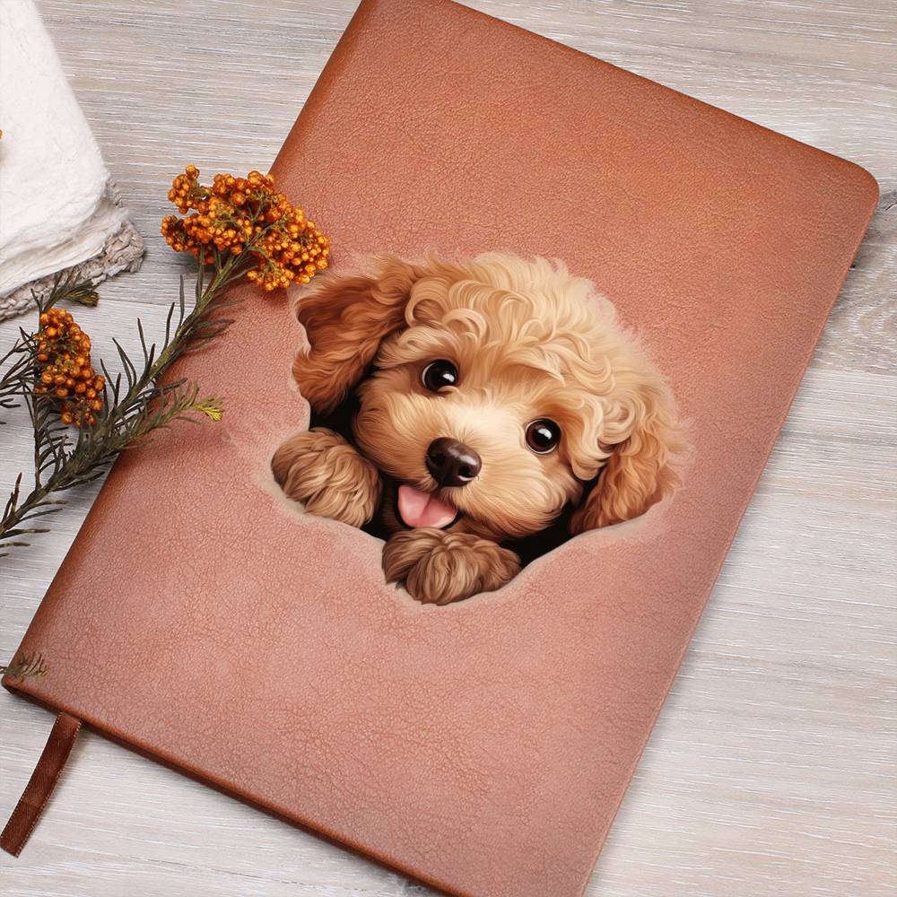 Poodle Peeking - Vegan Leather Journal