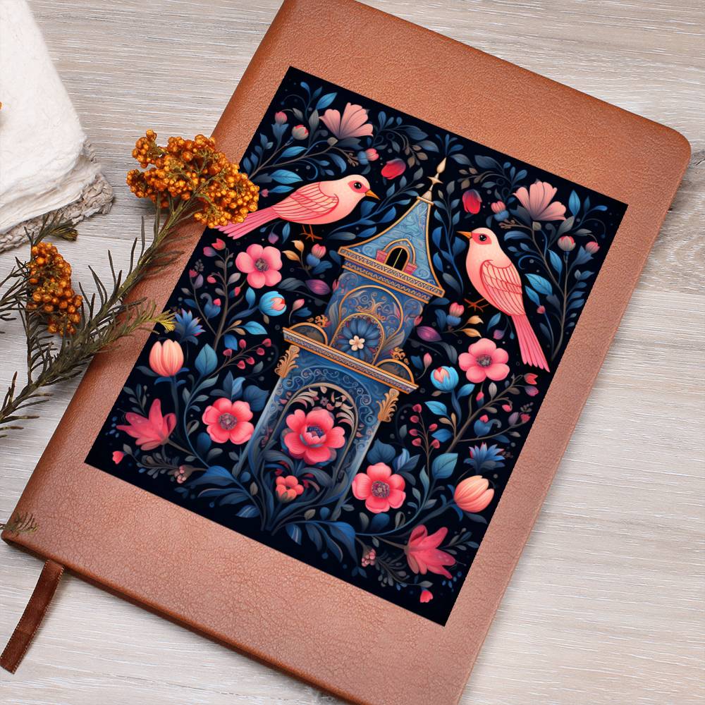 Birds And Floral Design 171 - Vegan Leather Journal