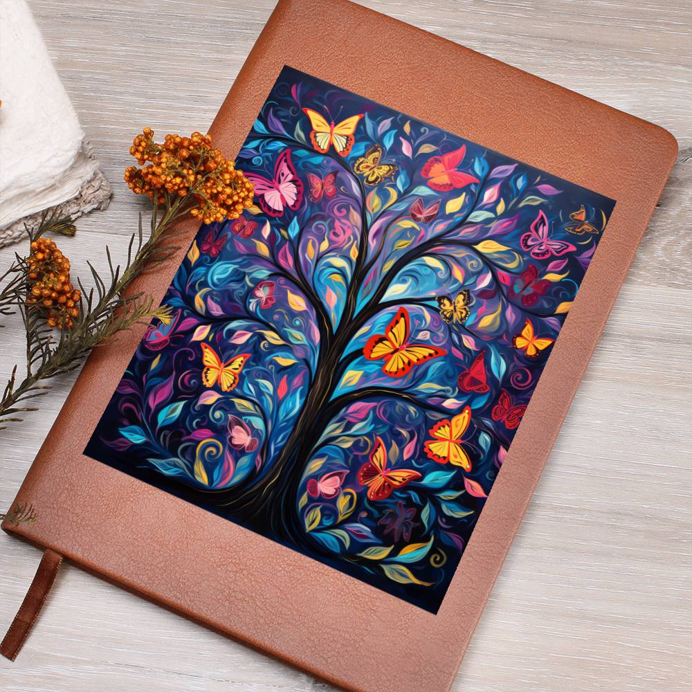 Birds And Floral Design 108 - Vegan Leather Journal