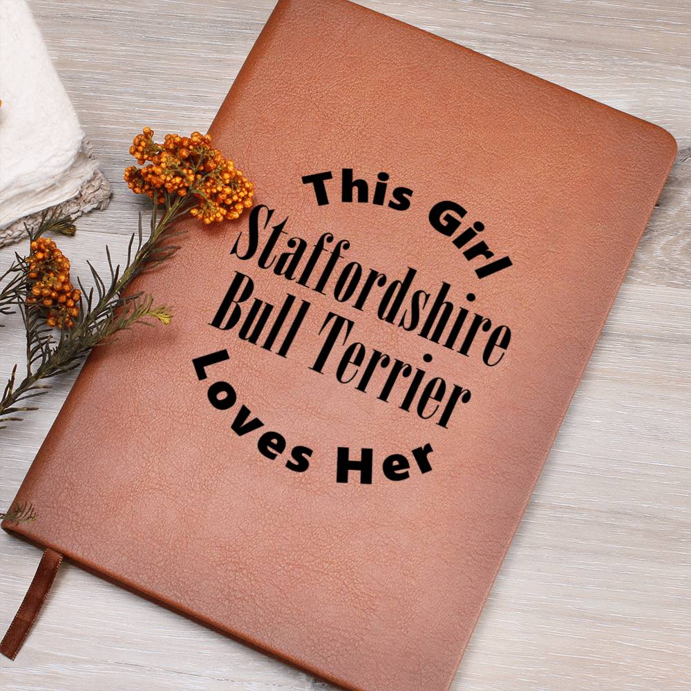 Staffordshire Bull Terrier v2 - Vegan Leather Journal