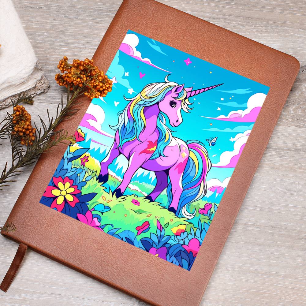 Cute Unicorn 082 - Vegan Leather Journal