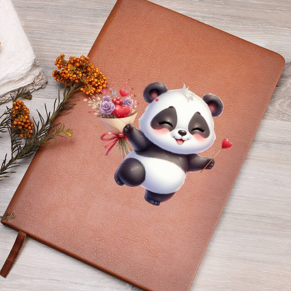 Valentine's Day Panda 020 - Vegan Leather Journal