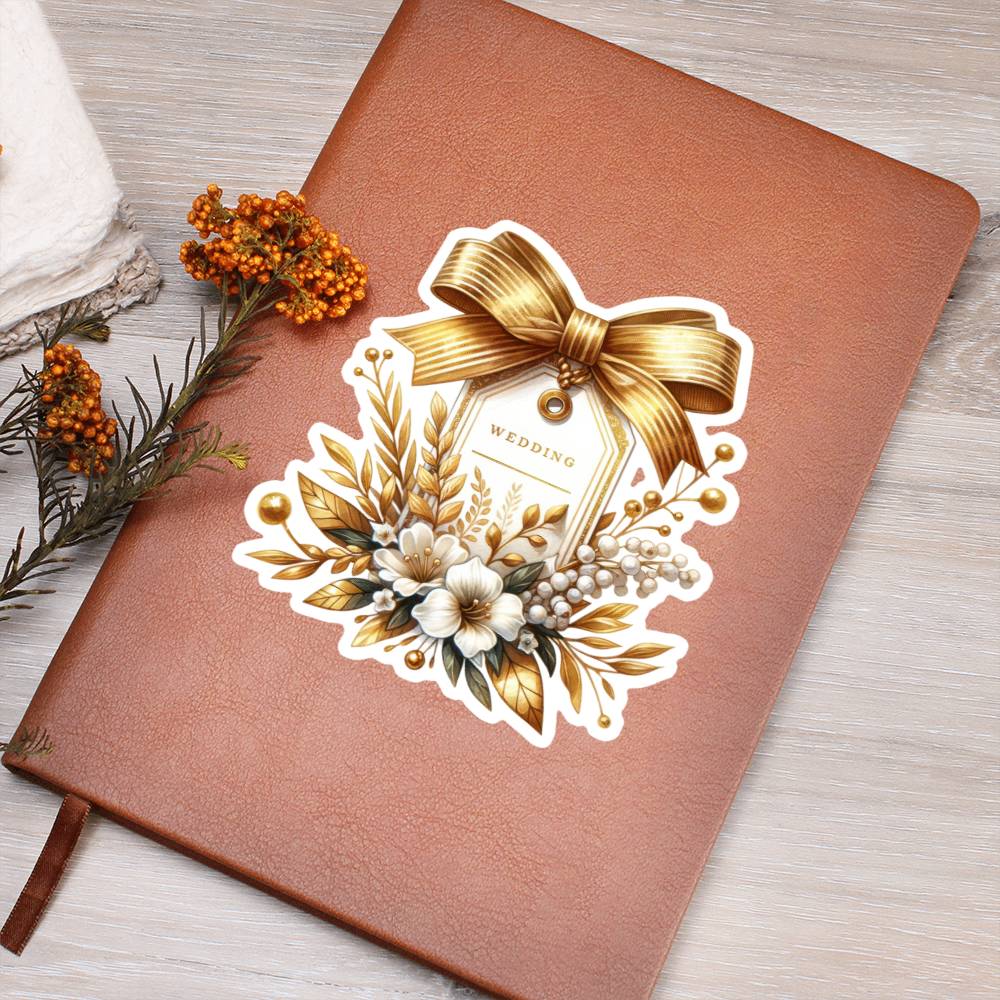 Luxury Wedding Decor Sticker 049 - Vegan Leather Journal