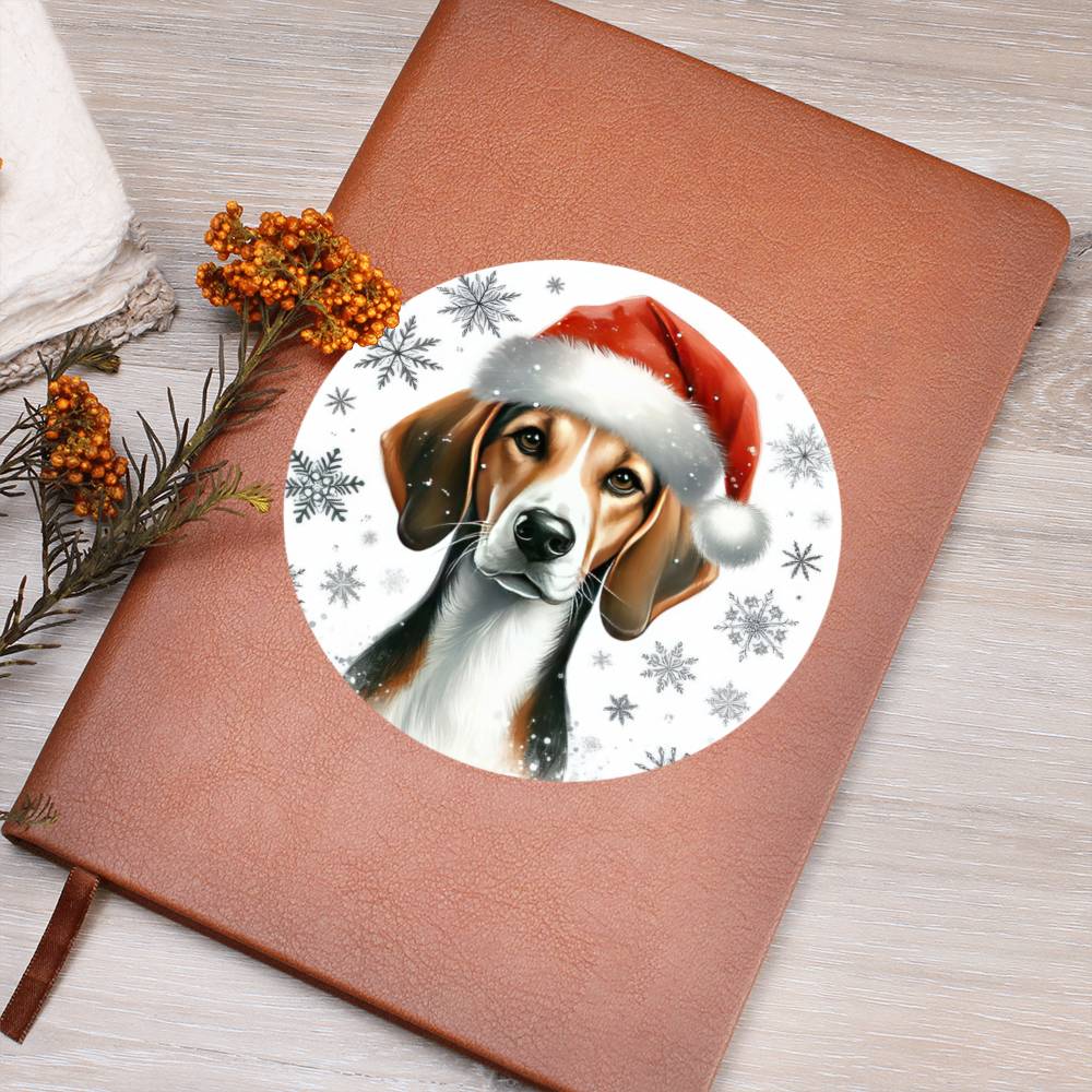 Christmas Dog - American Foxhound  - Vegan Leather Journal