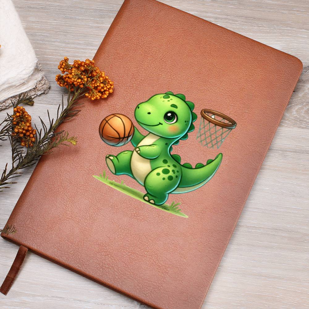 Colorful Baby Dinosaur 090 - Vegan Leather Journal