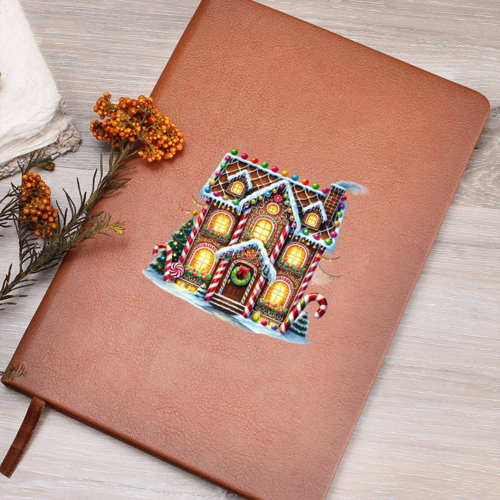 Christmas Gingerbread House 024 - Vegan Leather Journal