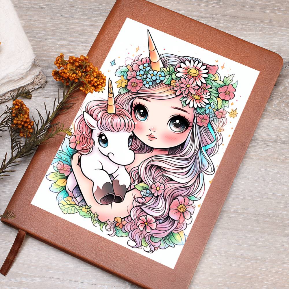 Cute Unicorn 075 - Vegan Leather Journal