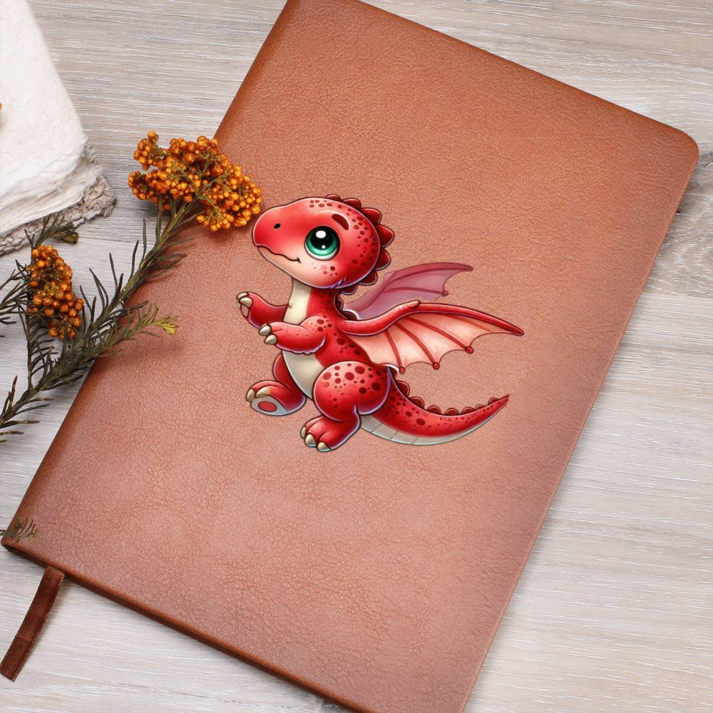 Colorful Baby Dinosaur 077 - Vegan Leather Journal