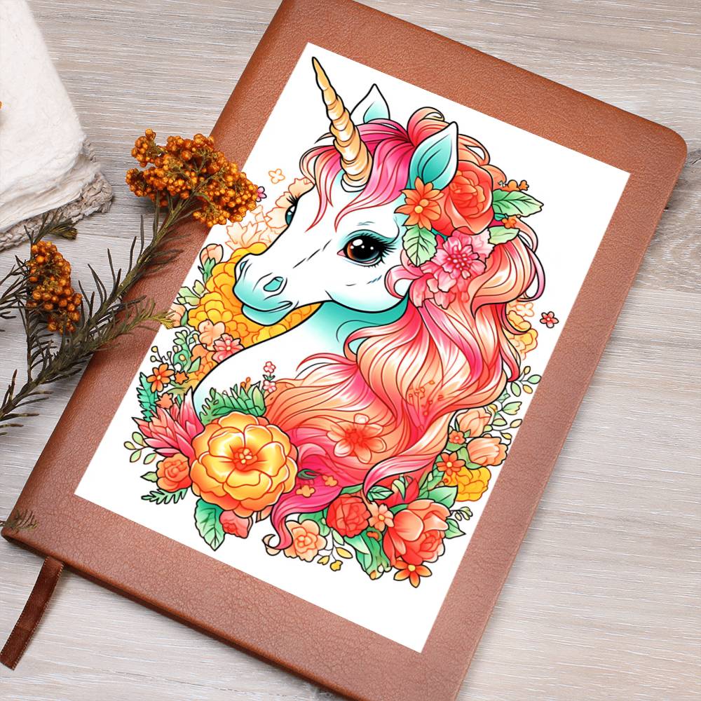 Cute Unicorn 087 - Vegan Leather Journal