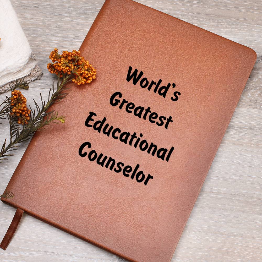 World's Greatest Educational Counselor v1 - Vegan Leather Journal