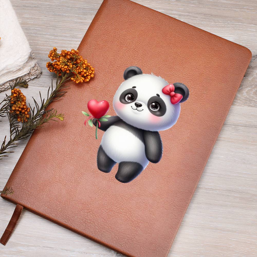 Valentine's Day Panda 018 - Vegan Leather Journal