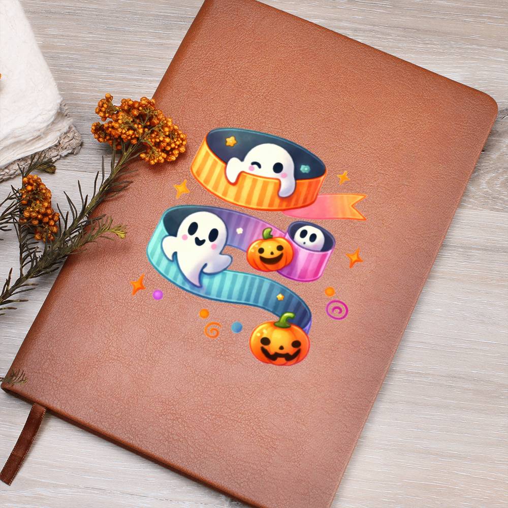 Cute Halloween Sticker 108 - Vegan Leather Journal