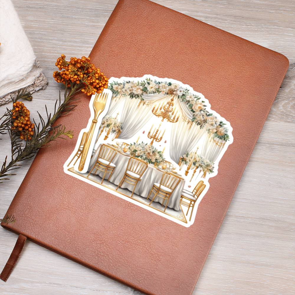 Luxury Wedding Decor Sticker 008 - Vegan Leather Journal